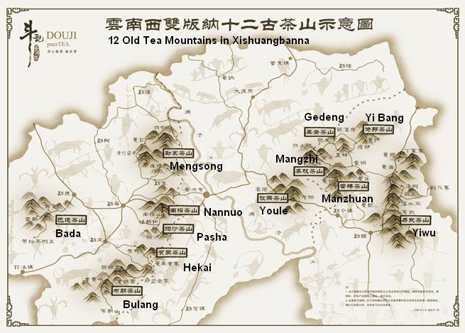 Mapa Yunnan - uprawa pu erh